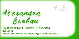alexandra csoban business card